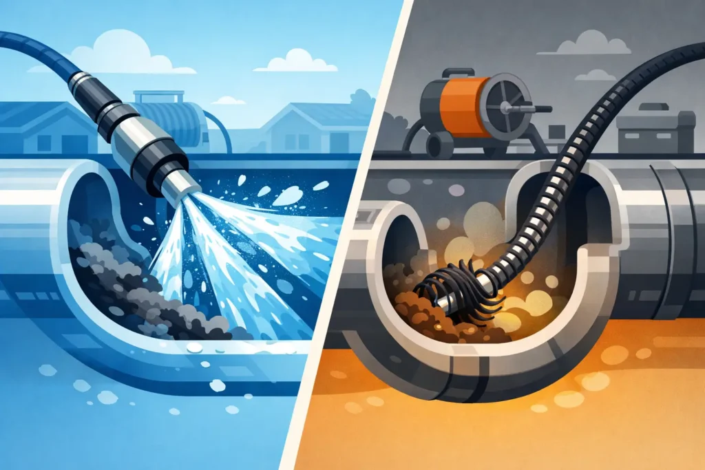 Hydro Jetting vs Snaking: Which Clears More?